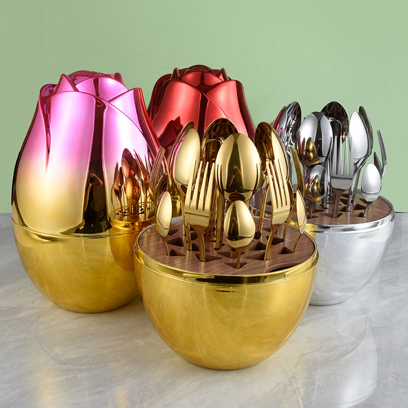 24-Piece Cutlery Set - Luxury Stainless Steel Utensils