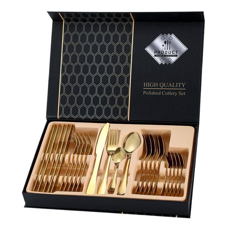 24-Piece Stainless Steel Cutlery Set - Steak Knife Gift Box