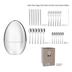 Golden Egg Cutlery Set - 24-Piece Stainless Steel Utensils
