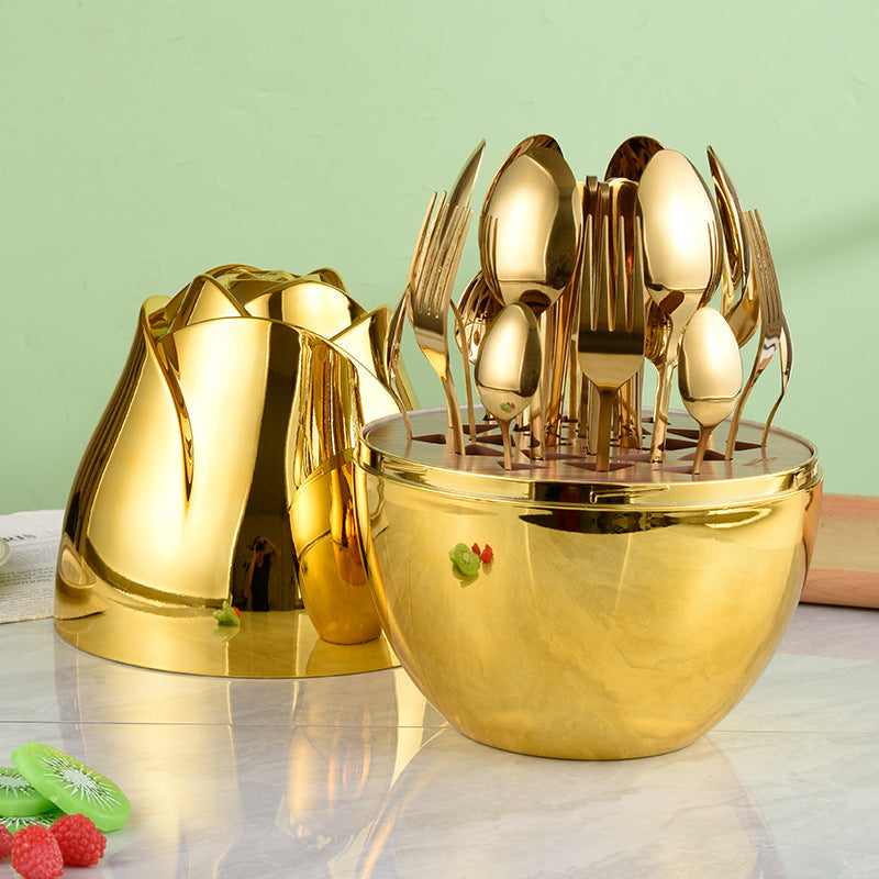 24-Piece Cutlery Set - Luxury Stainless Steel Utensils