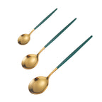 Emerald Gold Cutlery Set - Steak Knife Fork Spoon Chopsticks