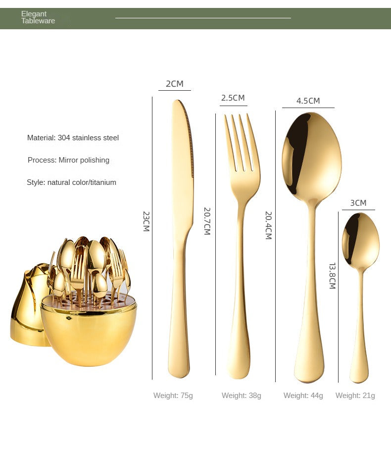 24-Piece Cutlery Set - Luxury Stainless Steel Utensils