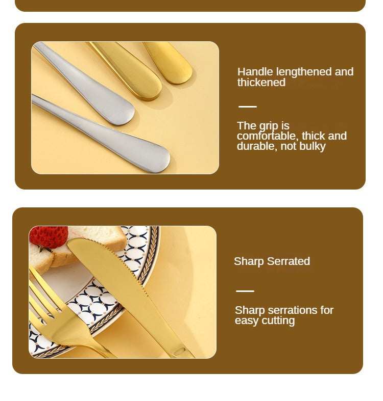 Rose Gold Egg Cutlery Set - 12/24pc Stainless Steel Utensils