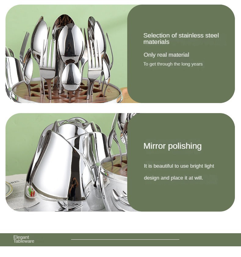 24-Piece Cutlery Set - Luxury Stainless Steel Utensils