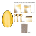 Golden Egg Cutlery Set - 24-Piece Stainless Steel Utensils