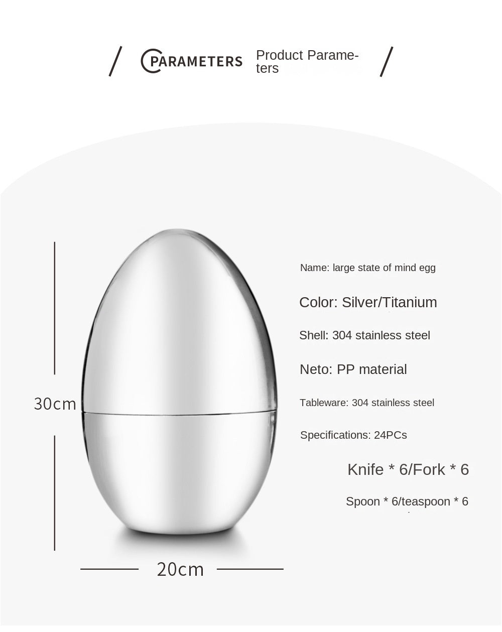 Golden Egg Cutlery Set - 24-Piece Stainless Steel Utensils