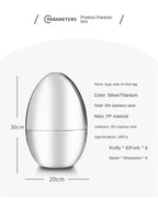 Golden Egg Cutlery Set - 24-Piece Stainless Steel Utensils