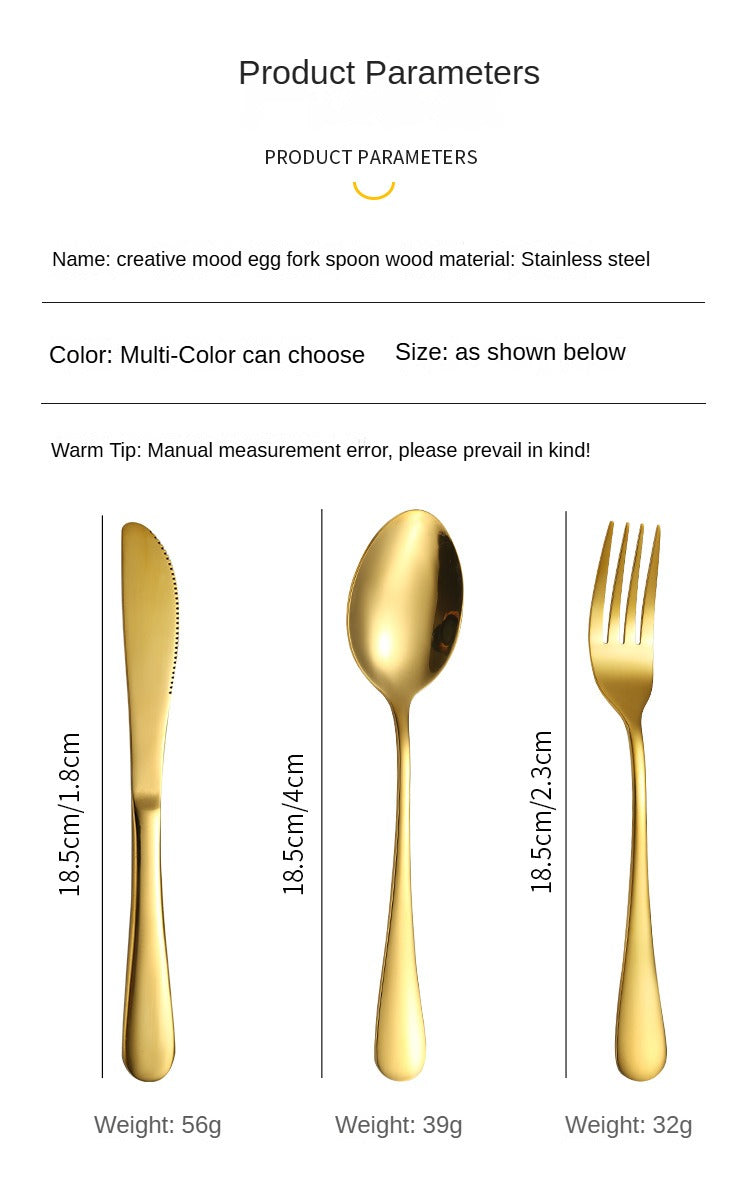 Rose Gold Egg Cutlery Set - 12/24pc Stainless Steel Utensils