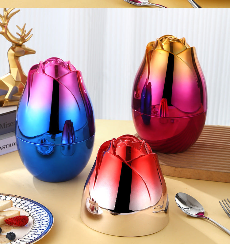 Rose Gold Egg Cutlery Set - 12/24pc Stainless Steel Utensils