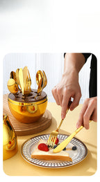 Rose Gold Egg Cutlery Set - 12/24pc Stainless Steel Utensils