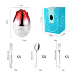 Rose Gold Egg Cutlery Set - 12/24pc Stainless Steel Utensils