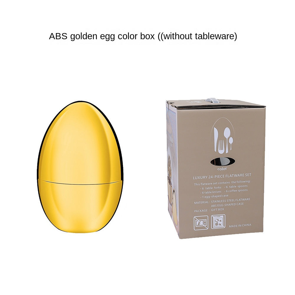 Golden Egg Cutlery Set - 24-Piece Stainless Steel Utensils