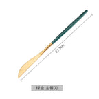 Emerald Gold Cutlery Set - Steak Knife Fork Spoon Chopsticks