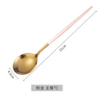 Emerald Gold Cutlery Set - Steak Knife Fork Spoon Chopsticks