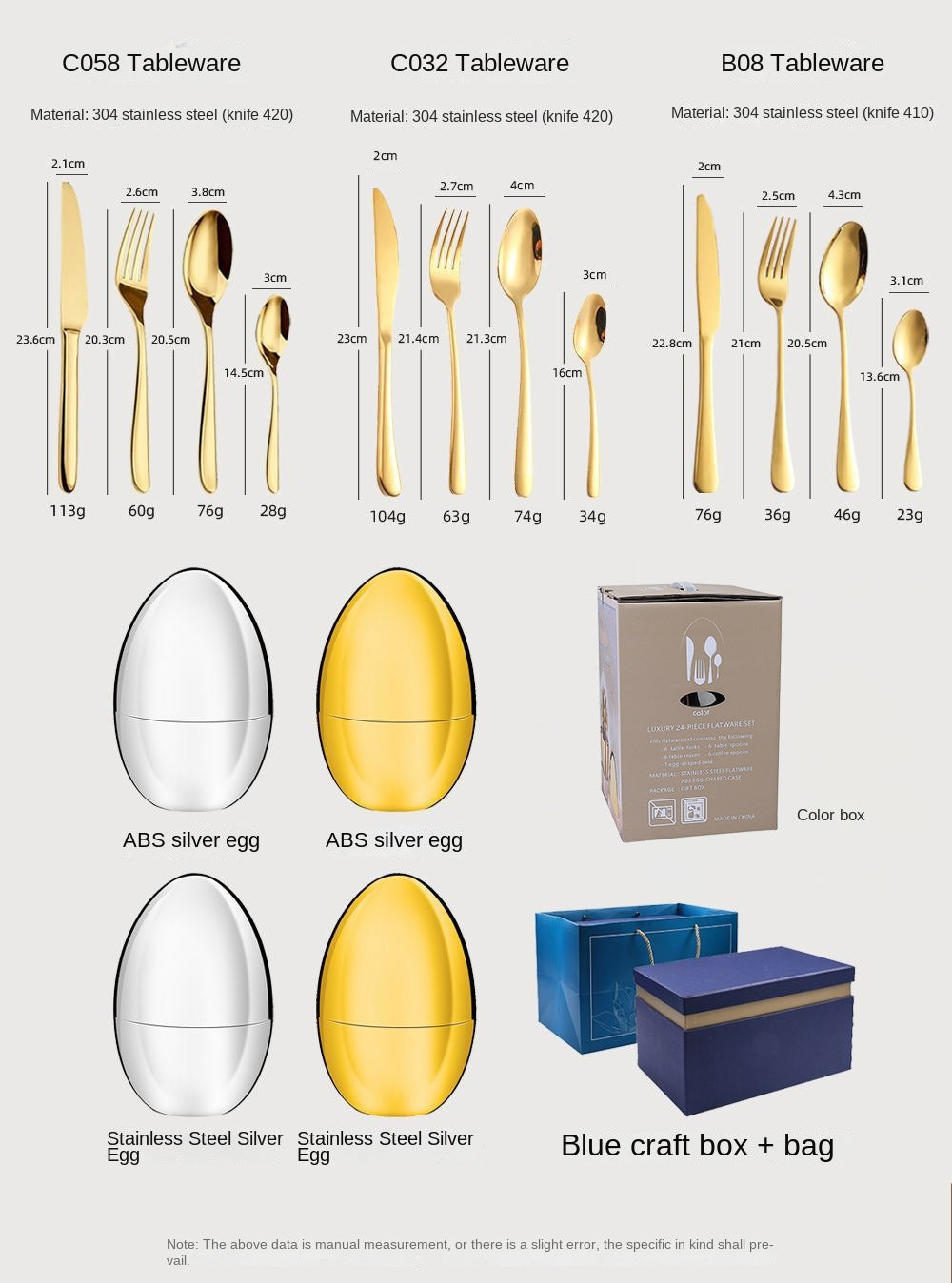 Golden Egg Cutlery Set - 24-Piece Stainless Steel Utensils