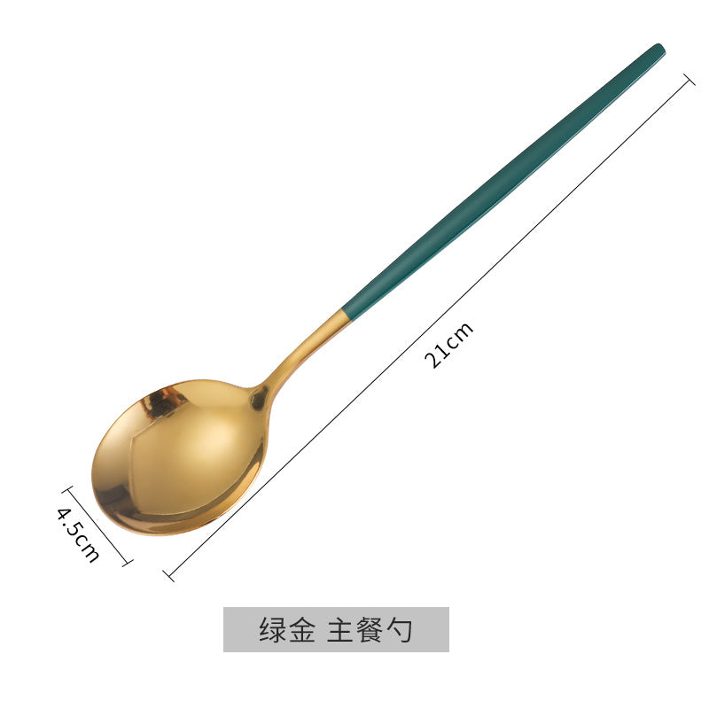 Emerald Gold Cutlery Set - Steak Knife Fork Spoon Chopsticks