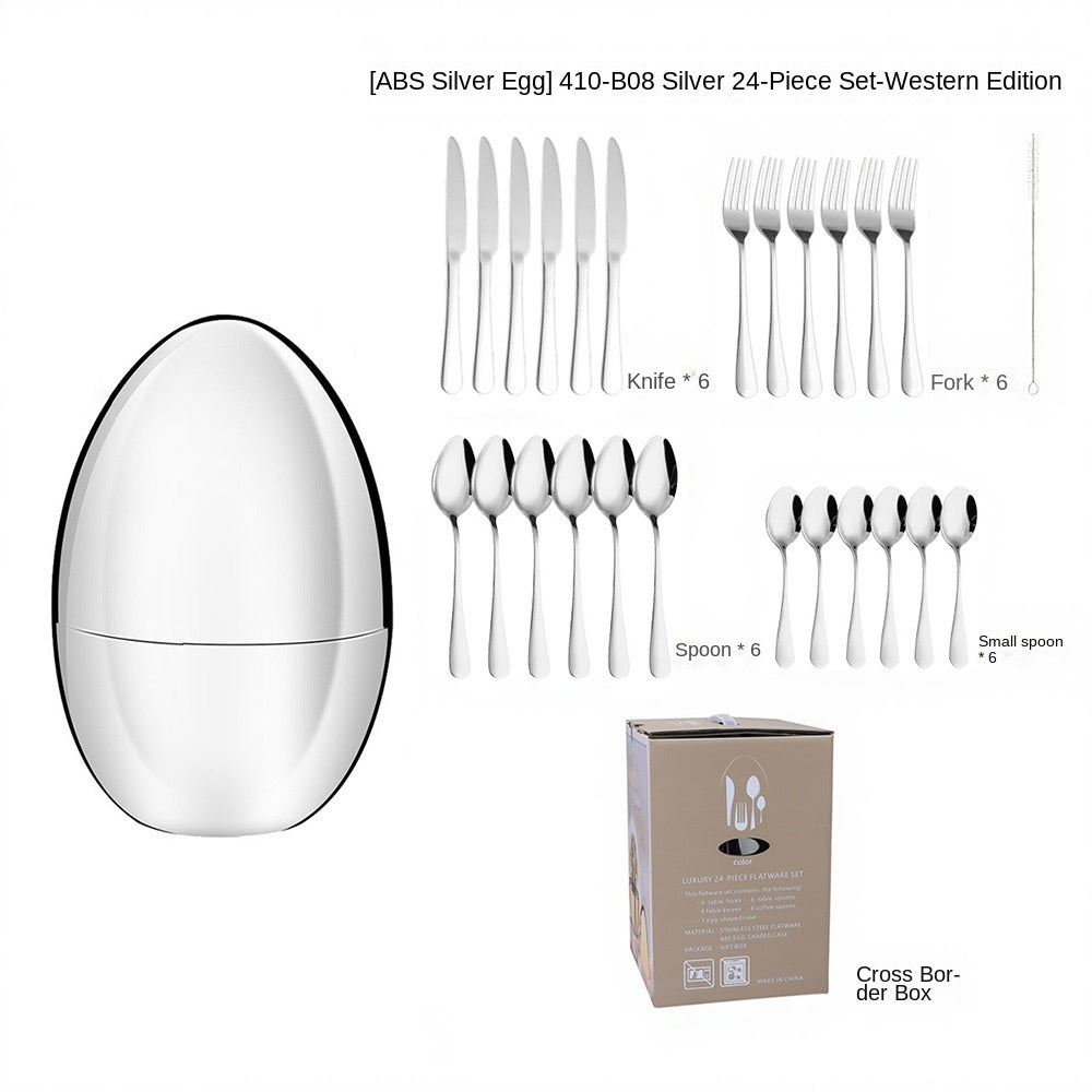 Golden Egg Cutlery Set - 24-Piece Stainless Steel Utensils
