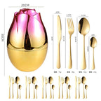 Rose Gold Egg Cutlery Set - 12/24pc Stainless Steel Utensils