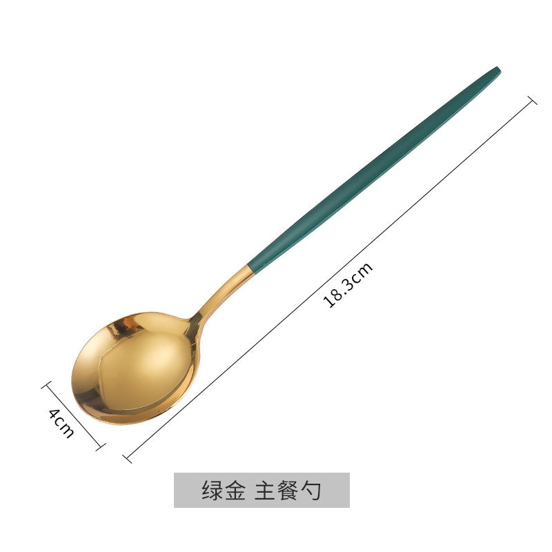 Emerald Gold Cutlery Set - Steak Knife Fork Spoon Chopsticks