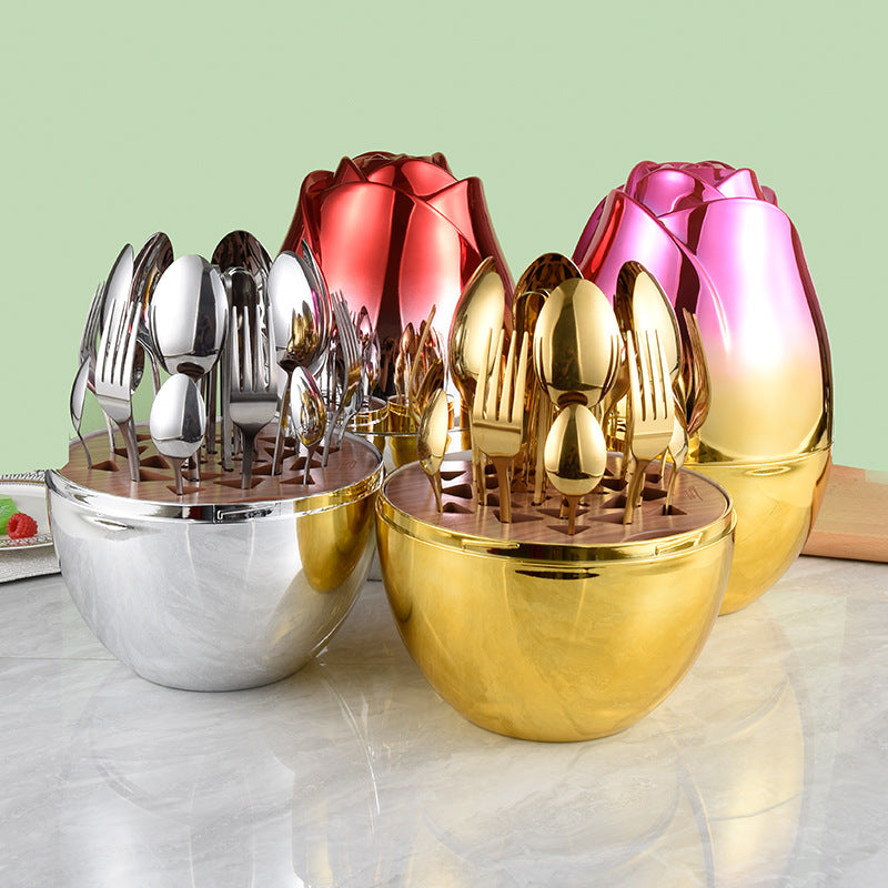 24-Piece Cutlery Set - Luxury Stainless Steel Utensils