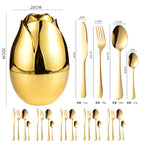 24-Piece Cutlery Set - Luxury Stainless Steel Utensils