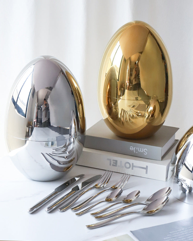 Golden Egg Cutlery Set - 24-Piece Stainless Steel Utensils