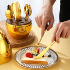 Rose Gold Egg Cutlery Set - 12/24pc Stainless Steel Utensils