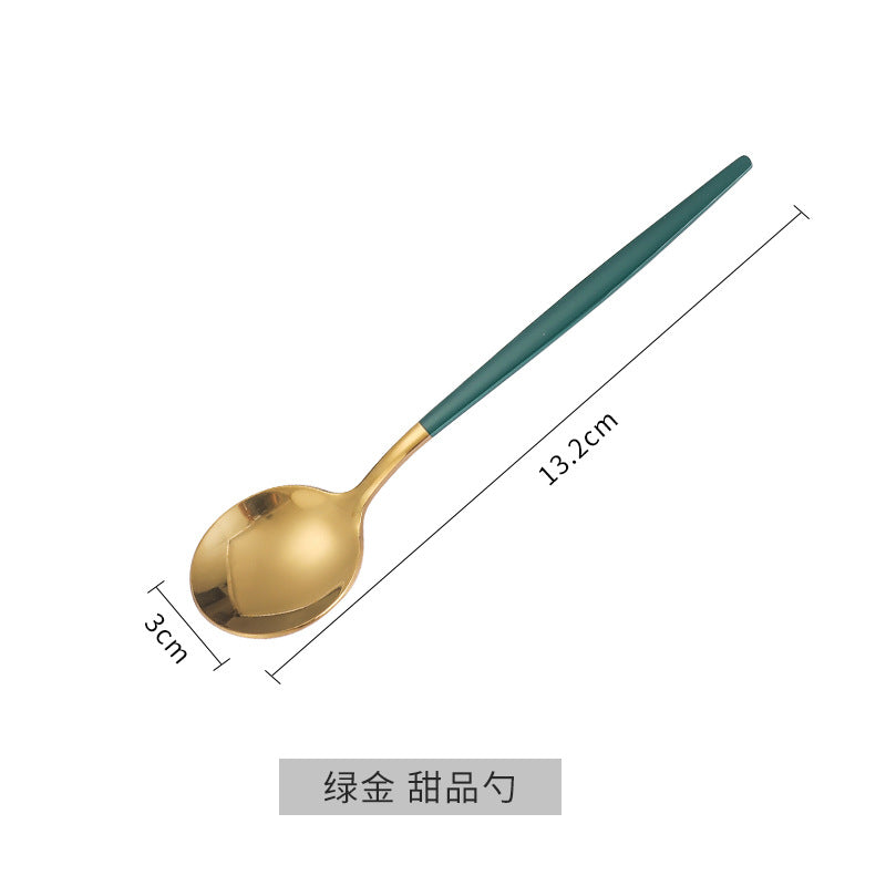 Emerald Gold Cutlery Set - Steak Knife Fork Spoon Chopsticks