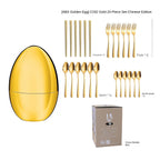 Golden Egg Cutlery Set - 24-Piece Stainless Steel Utensils
